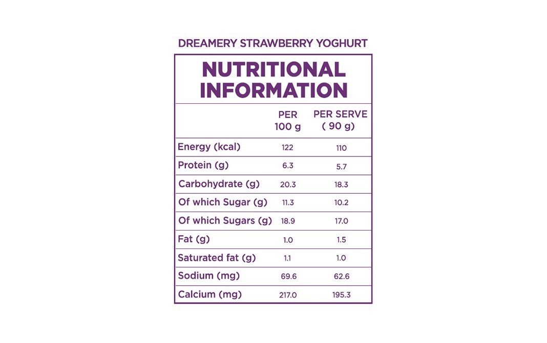 Dreamery Greek Yoghurt Made with Real Strawberries   Cup  90 grams